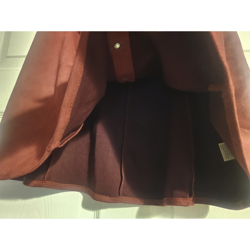 NWT Women's XL Burgundy Maroon A-Line Mini Skirt High Waist Gold Button Front - Picture 13 of 16